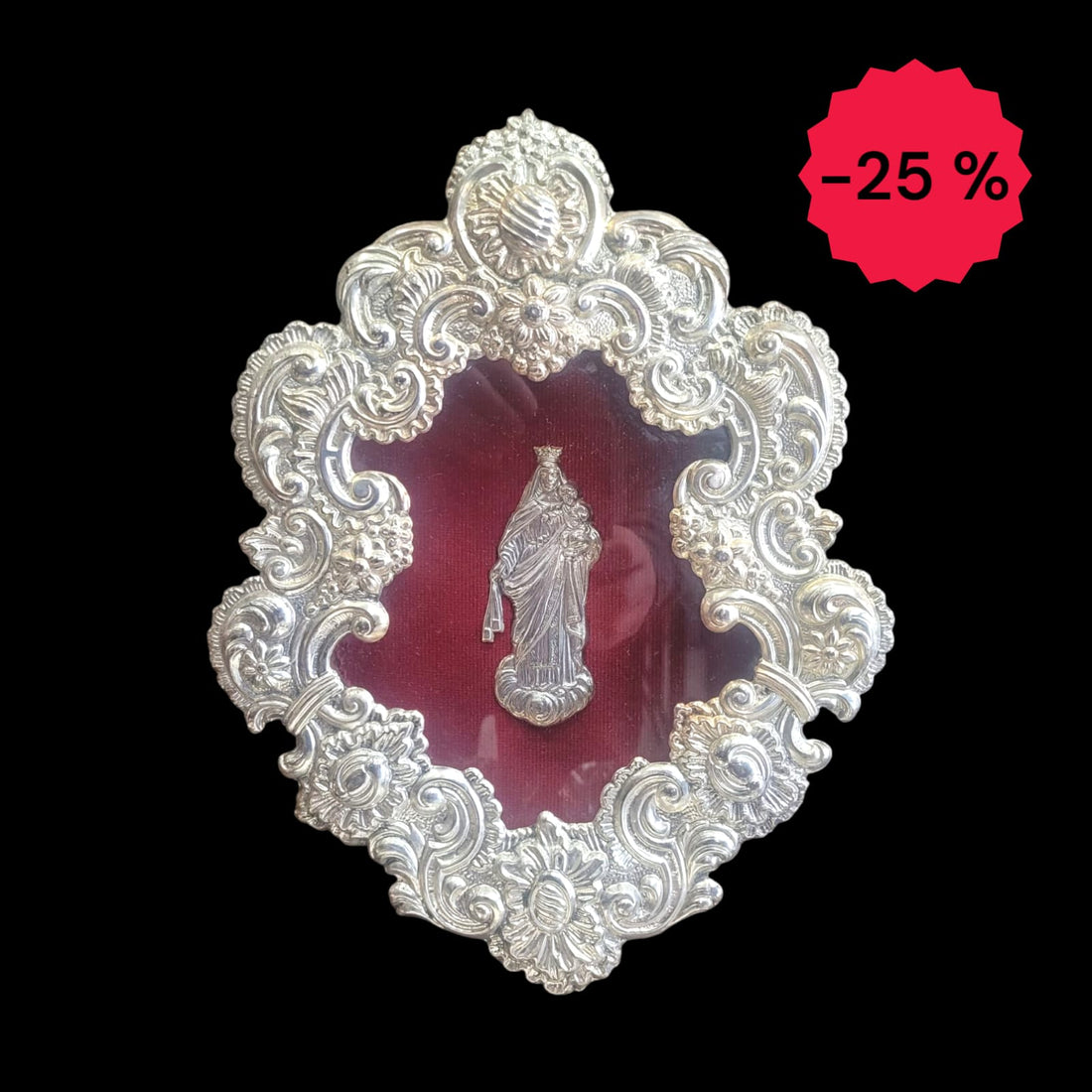 Relicario de la Virgen del Carmen en marco ornamentado - Cositas Antiguas – La Guadaña, Anticuarios Online en Jerez , vender antigüedades, muebles antiguos