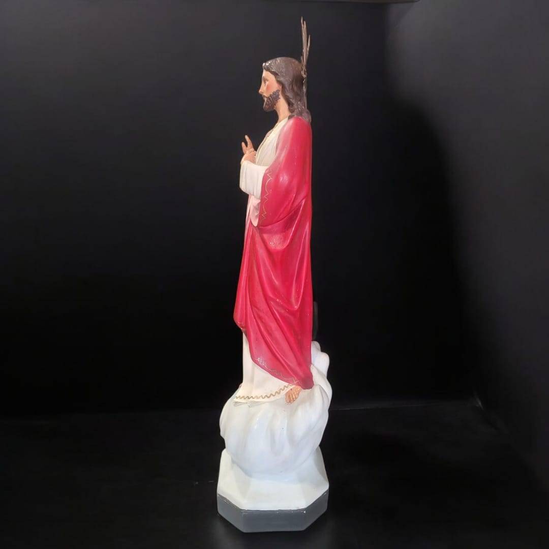 Figura Sagrado Corazón de Jesús majestuosa y religiosa - Cositas Antiguas – La Guadaña, Anticuarios Online en Jerez , vender antigüedades, muebles antiguos