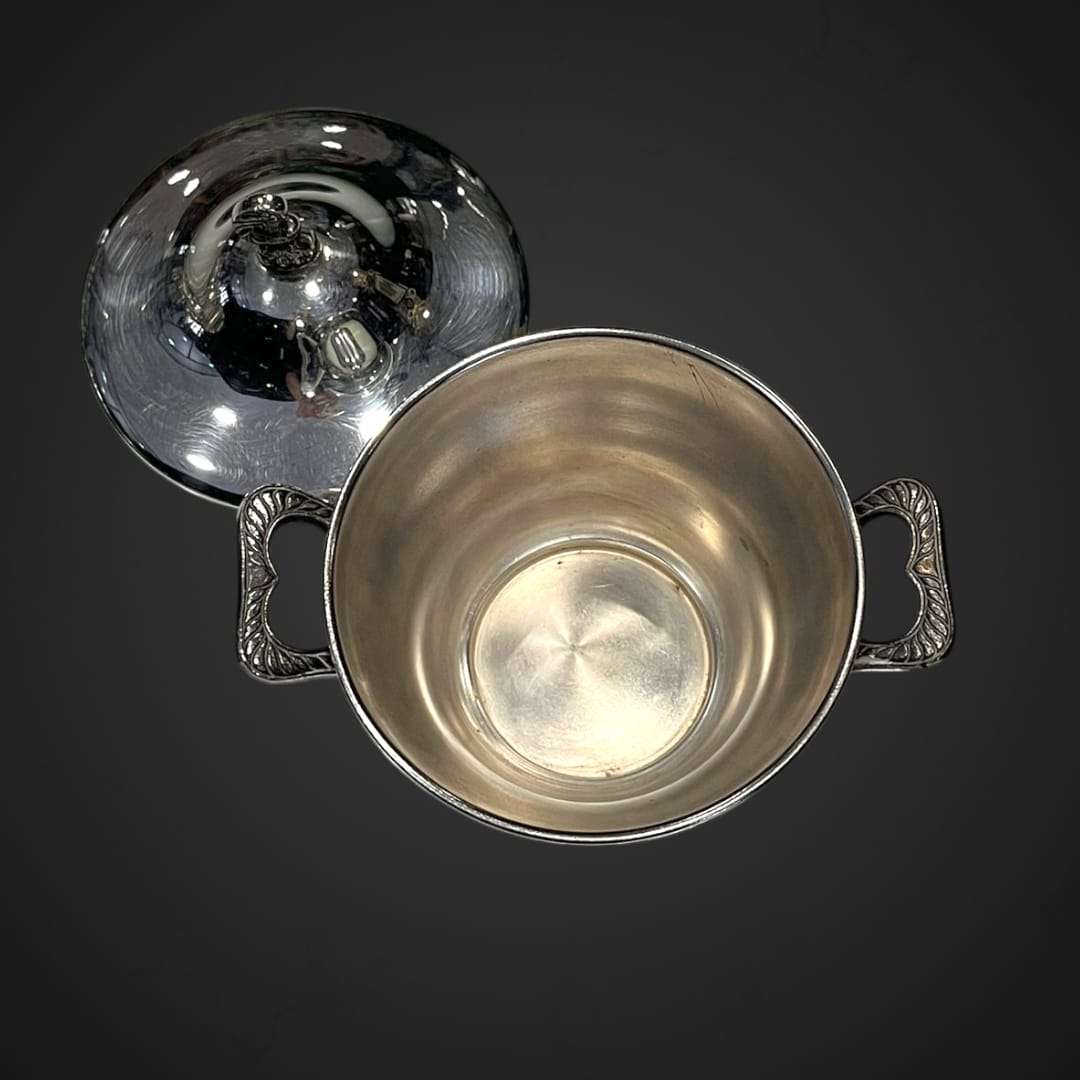 Azucarero de metal plateado antiguo – Exclusivo y único - Cositas Antiguas – La Guadaña, Anticuarios Online en Jerez , vender antigüedades, muebles antiguos