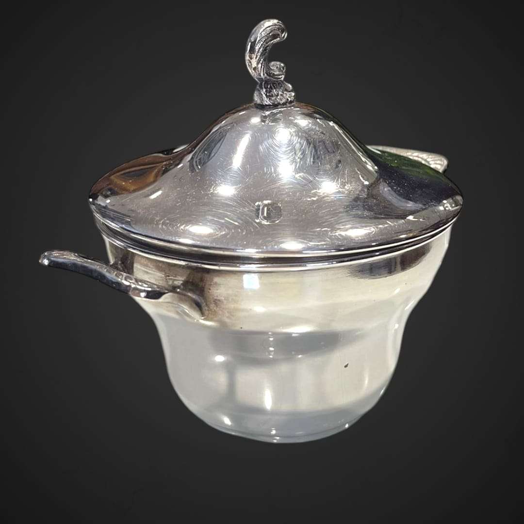 Azucarero de metal plateado antiguo – Exclusivo y único - Cositas Antiguas – La Guadaña, Anticuarios Online en Jerez , vender antigüedades, muebles antiguos