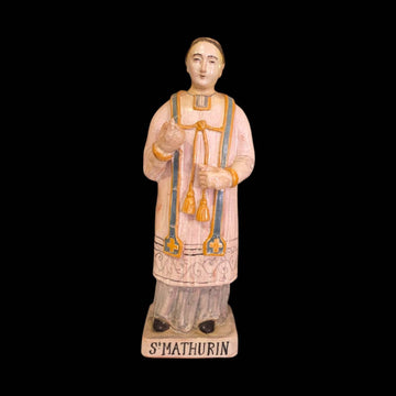 Figura de San Mathurin en terracota: arte y devoción - Cositas Antiguas – La Guadaña, Anticuarios Online en Jerez , vender antigüedades, muebles antiguos