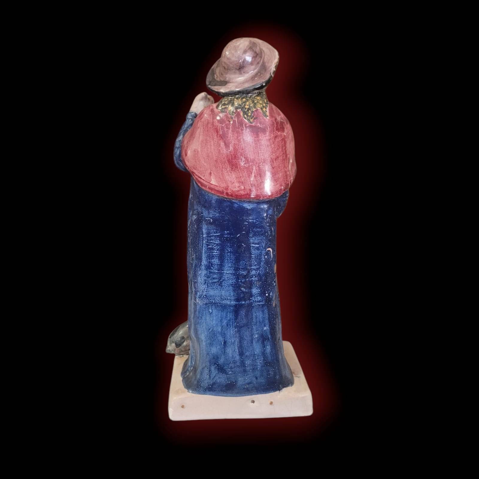 Figura San Roque de terracota esmaltada y pintada a mano - Cositas Antiguas – La Guadaña, Anticuarios Online en Jerez , vender antigüedades, muebles antiguos