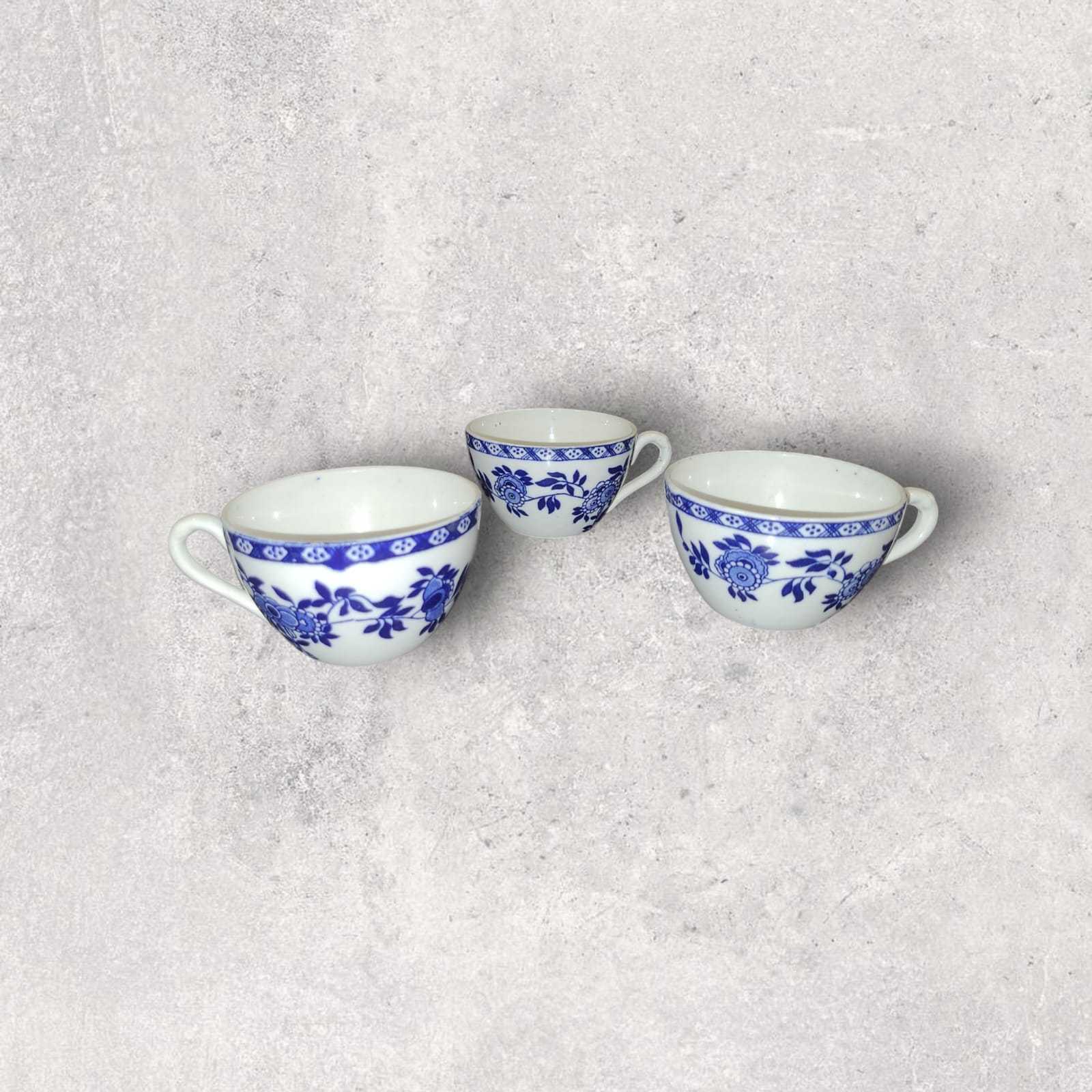 Juego de 3 tazas | India de San Juan de Aznalfarache - Cositas Antiguas – La Guadaña, Anticuarios Online en Jerez , vender antigüedades, muebles antiguos