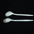 Juego de cuchara y tenedor para ensalada en metal plateado - Cositas Antiguas – La Guadaña, Anticuarios Online en Jerez , vender antigüedades, muebles antiguos