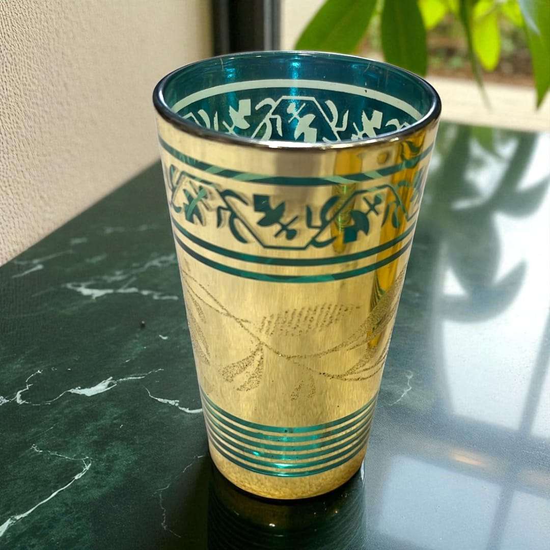 Vasos de té marroquíes decorados a mano – Set de 6 piezas - Cositas Antiguas – La Guadaña, Anticuarios Online en Jerez , vender antigüedades, muebles antiguos