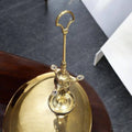 Velón antiguo de aceite de 3 brazos en metal dorado - Cositas Antiguas – La Guadaña, Anticuarios Online en Jerez , vender antigüedades, muebles antiguos
