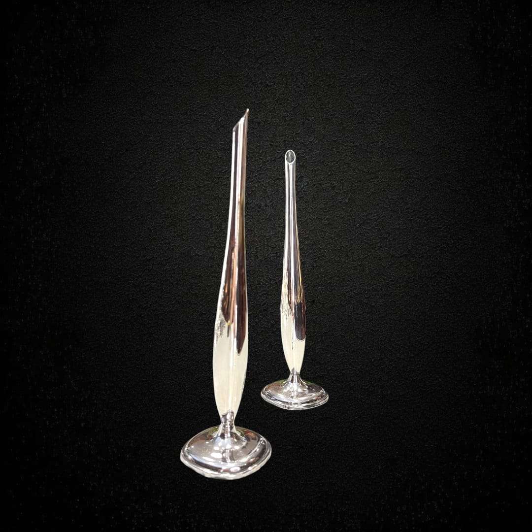Violeteros de metal plateado únicos para decoración elegante - Cositas Antiguas – La Guadaña, Anticuarios Online en Jerez , vender antigüedades, muebles antiguos