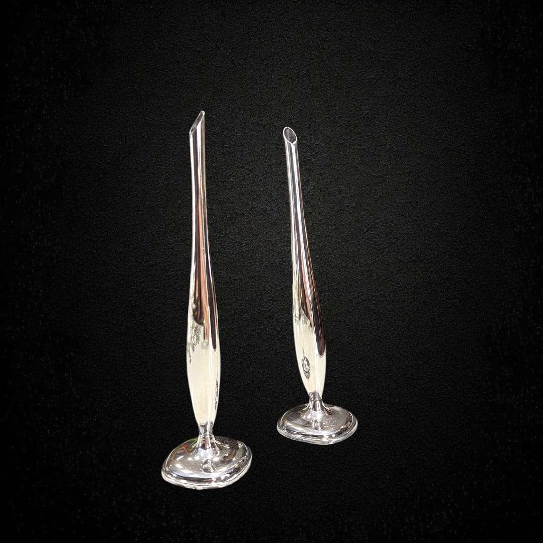 Violeteros de metal plateado únicos para decoración elegante - Cositas Antiguas – La Guadaña, Anticuarios Online en Jerez , vender antigüedades, muebles antiguos