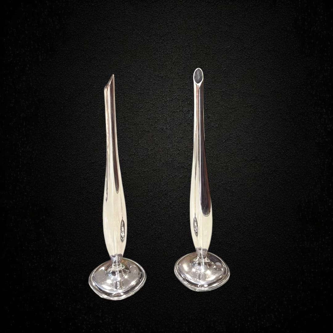 Violeteros de metal plateado únicos para decoración elegante - Cositas Antiguas – La Guadaña, Anticuarios Online en Jerez , vender antigüedades, muebles antiguos