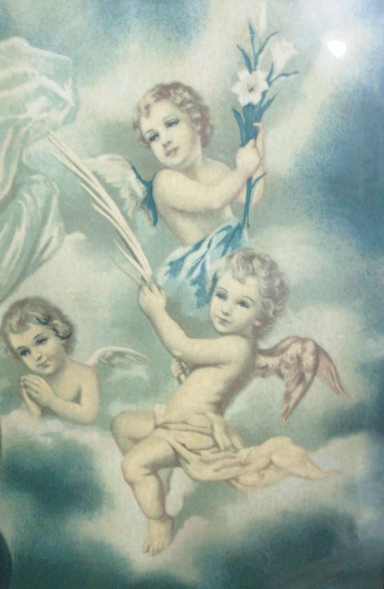 Lámina antigua de la Virgen Purísima con marco de caoba - Cositas Antiguas – La Guadaña, Anticuarios Online en Jerez , vender antigüedades, muebles antiguos
