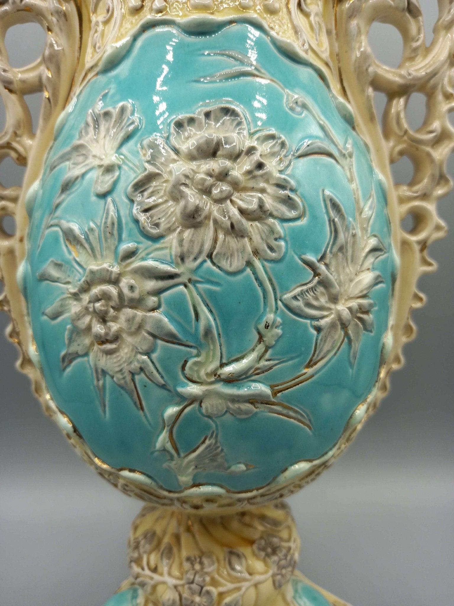 Jarron de cerámica esmaltado con detalles decorativos - Cositas Antiguas – La Guadaña, Anticuarios Online en Jerez , vender antigüedades, muebles antiguos