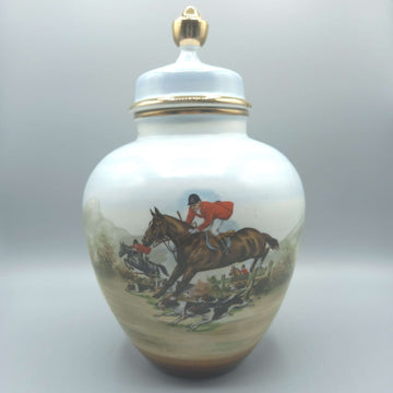 Tibor de porcelana pintado a mano con cacería inglesa, exclusivo - Cositas Antiguas – La Guadaña, Anticuarios Online en Jerez
