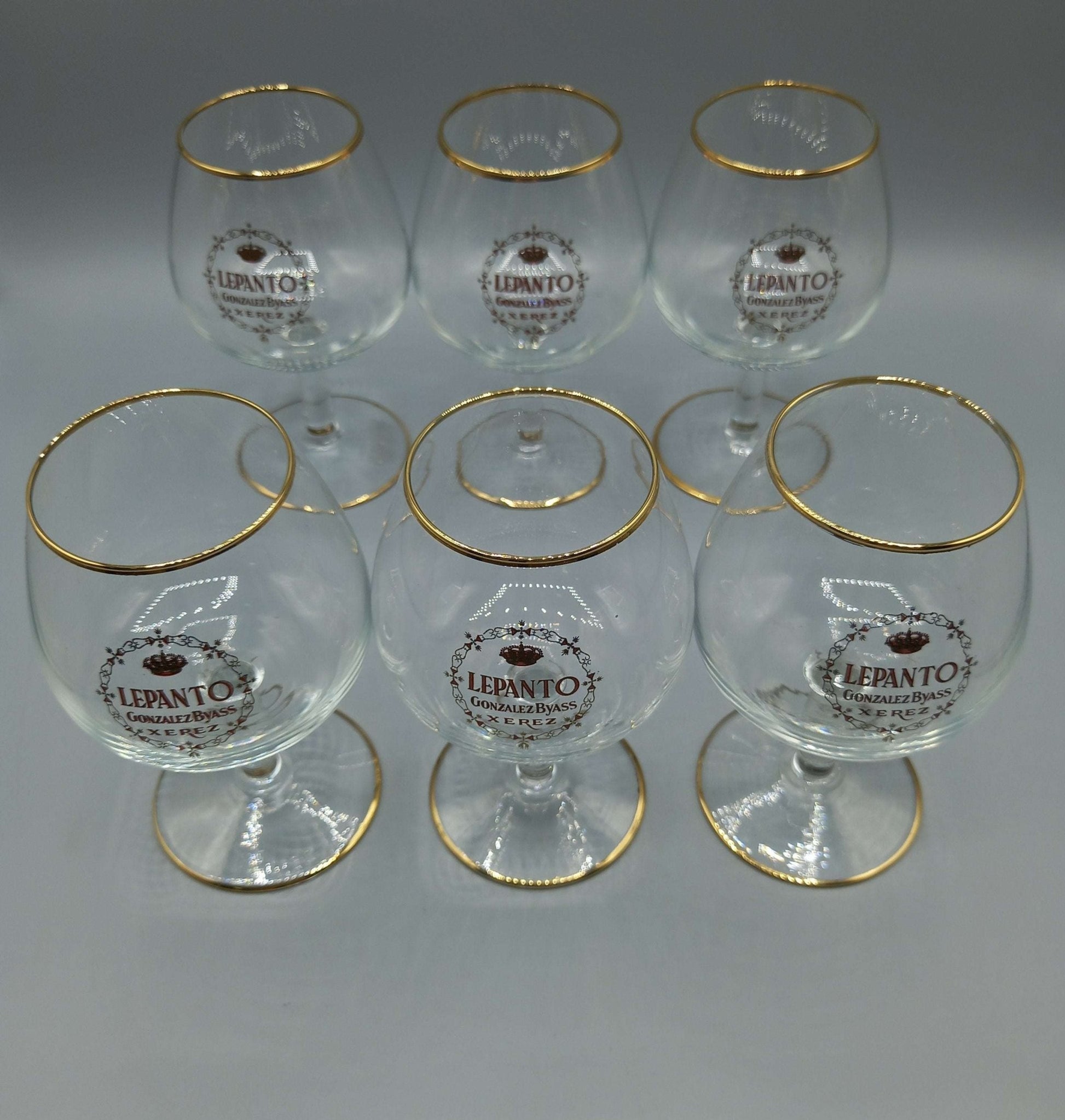 Copas Lepanto de González Byass - Elegancia y Tradición en Cristalería - Cositas Antiguas – La Guadaña, Anticuarios Online en Jerez , vender antigüedades, muebles antiguos