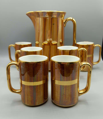 Jarra de Porcelana San Claudio con 6 Jarritas Exclusivas - Cositas Antiguas – La Guadaña, Anticuarios Online en Jerez , vender antigüedades, muebles antiguos