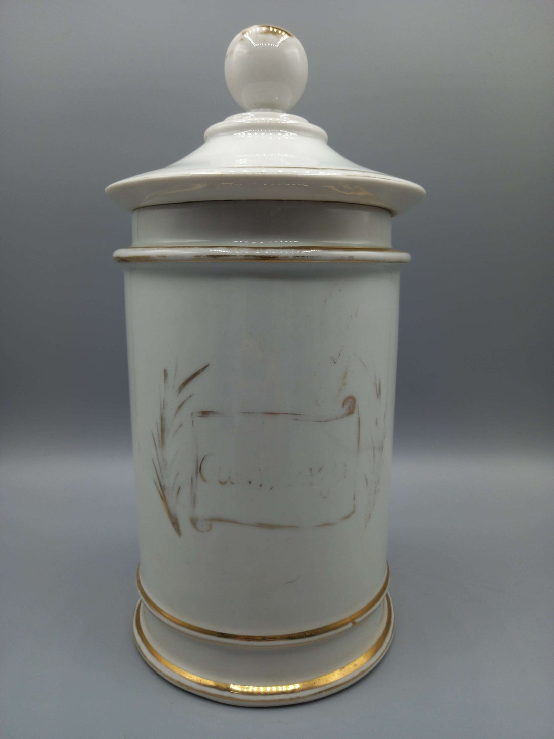 Tarro-Albarelo de Farmacia Antiguo en Porcelana con Decoración Floral - Cositas Antiguas – La Guadaña, Anticuarios Online en Jerez , vender antigüedades, muebles antiguos