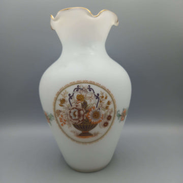 Jarron decorativo en cristal blanco de calidad premium - Cositas Antiguas – La Guadaña, Anticuarios Online en Jerez , vender antigüedades, muebles antiguos