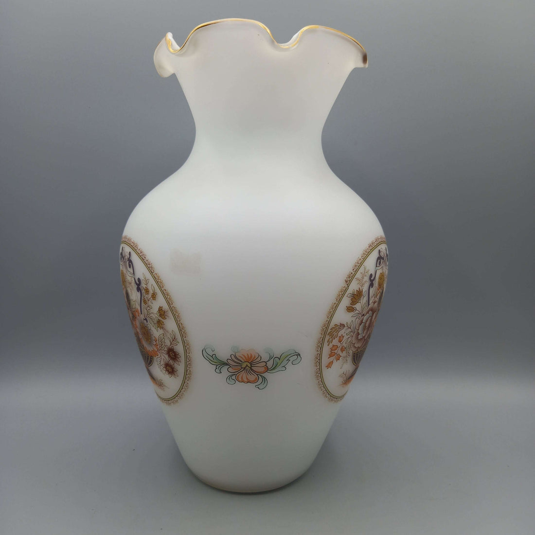 Jarron decorativo en cristal blanco de calidad premium - Cositas Antiguas – La Guadaña, Anticuarios Online en Jerez , vender antigüedades, muebles antiguos