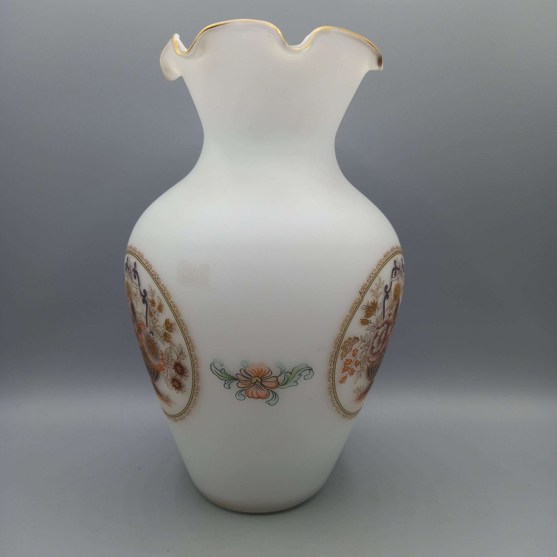 Jarron decorativo en cristal blanco de calidad premium - Cositas Antiguas – La Guadaña, Anticuarios Online en Jerez , vender antigüedades, muebles antiguos