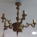 Lampara de techo de bronce con 5 brazos, vintage - Cositas Antiguas – La Guadaña, Anticuarios Online en Jerez , vender antigüedades, muebles antiguos