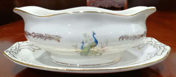 Salsera Pickman con bandeja de porcelana, diseño elegante y clásico. - Cositas Antiguas – La Guadaña, Anticuarios Online en Jerez , vender antigüedades, muebles antiguos