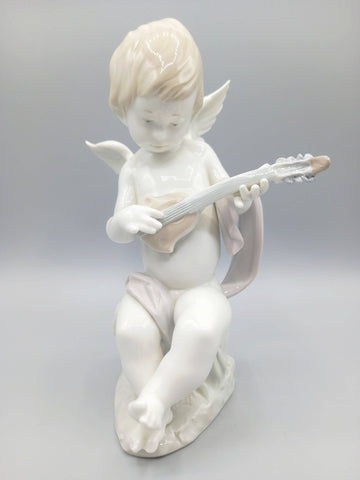 Figura Lladró Ángel con laúd | Fulgencio García 1987 - Cositas Antiguas – La Guadaña, Anticuarios Online en Jerez , vender antigüedades, muebles antiguos