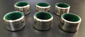 Set de 6 Servilleteros de Metal Plateado – Estilo y Calidad - Cositas Antiguas – La Guadaña, Anticuarios Online en Jerez , vender antigüedades, muebles antiguos