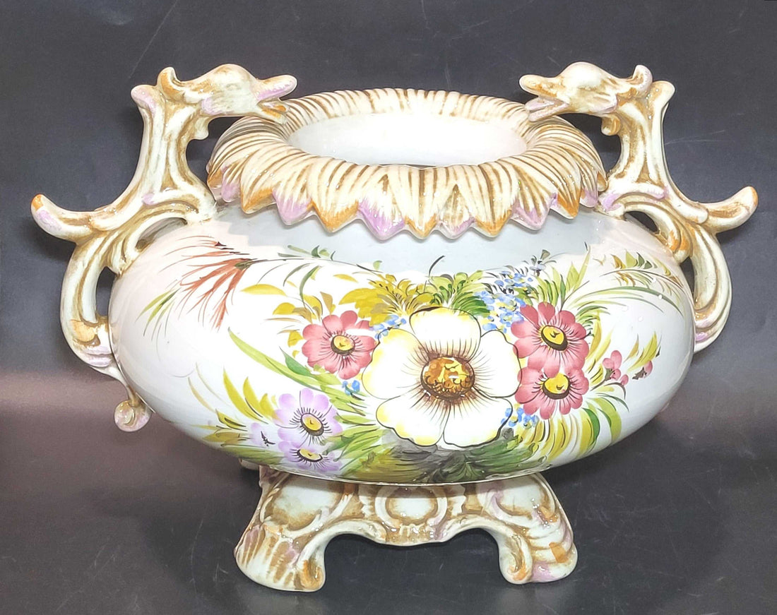 Centro de mesa |Elegante y antiguo de porcelana pintado a mano - Cositas Antiguas – La Guadaña, Anticuarios Online en Jerez , vender antigüedades, muebles antiguos