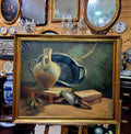 Óleo Bodegón con Marco Dorado Antiguo – Firma Lázaro - Cositas Antiguas – La Guadaña, Anticuarios Online en Jerez , vender antigüedades, muebles antiguos