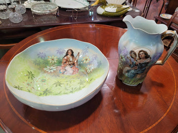 Aguamanil de porcelana Limoges del siglo XIX pintado a mano - Cositas Antiguas – La Guadaña, Anticuarios Online en Jerez , vender antigüedades, muebles antiguos