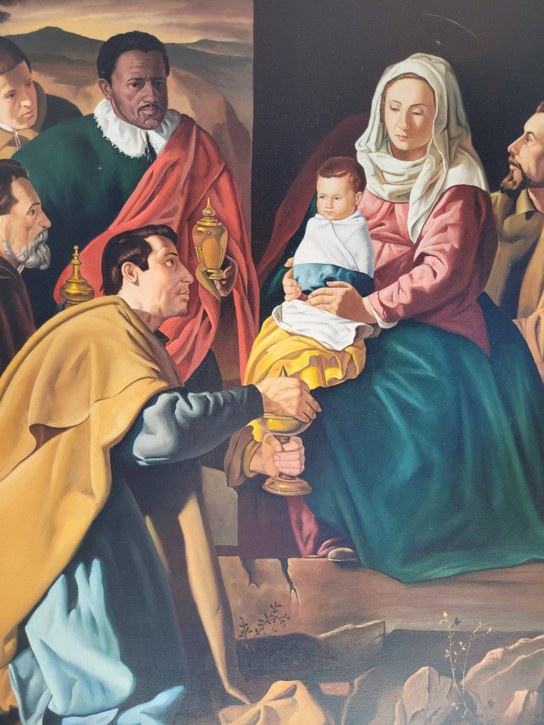 Oleo "La Adoración de los Reyes Magos" – Copia de Velázque - Cositas Antiguas – La Guadaña, Anticuarios Online en Jerez , vender antigüedades, muebles antiguos