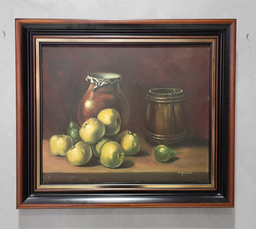 Óleo bodegón – Firmada por C. Guerrero - Cositas Antiguas – La Guadaña, Anticuarios Online en Jerez , vender antigüedades, muebles antiguos
