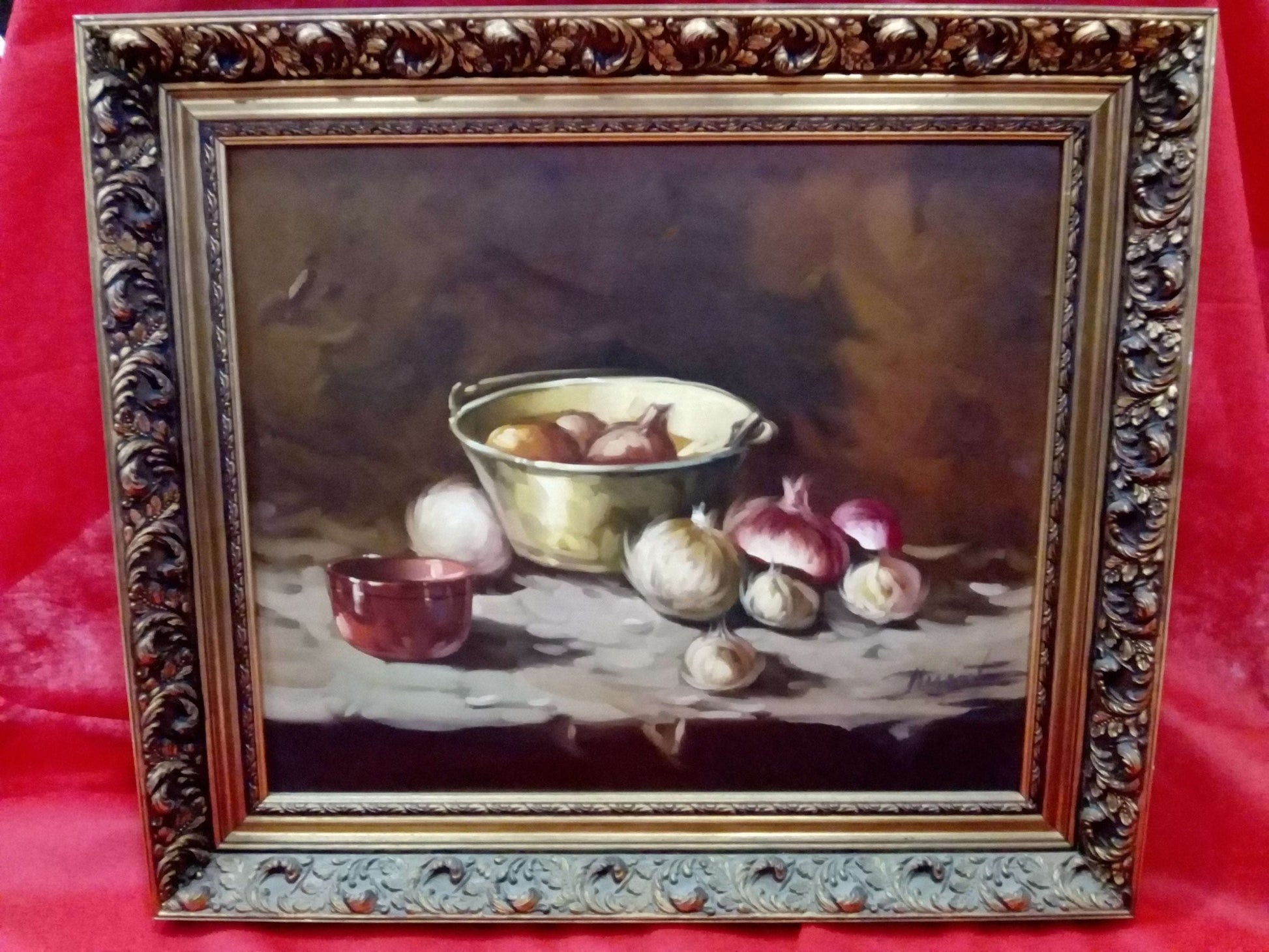 Oleo motivo bodegon – Alta calidad - Cositas Antiguas – La Guadaña, Anticuarios Online en Jerez , vender antigüedades, muebles antiguos