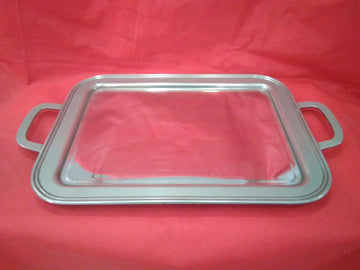 Bandeja Art Nouveau de metal con fondo de cristal | excelente calidad - Cositas Antiguas – La Guadaña, Anticuarios Online en Jerez , vender antigüedades, muebles antiguos