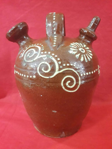 Botijo de cerámica esmaltado pintado a mano | Excelente calidad - Cositas Antiguas – La Guadaña, Anticuarios Online en Jerez , vender antigüedades, muebles antiguos