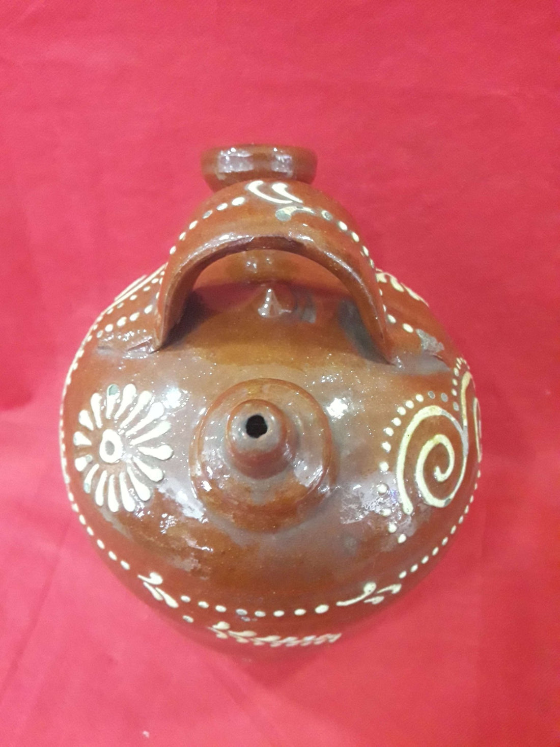 Botijo de cerámica esmaltado pintado a mano | Excelente calidad - Cositas Antiguas – La Guadaña, Anticuarios Online en Jerez , vender antigüedades, muebles antiguos