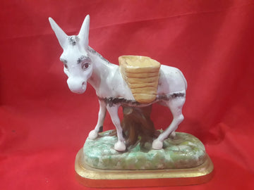 Figura de Burro de Porcelana con Alforjas | Cositas Antiguas - Cositas Antiguas – La Guadaña, Anticuarios Online en Jerez , vender antigüedades, muebles antiguos
