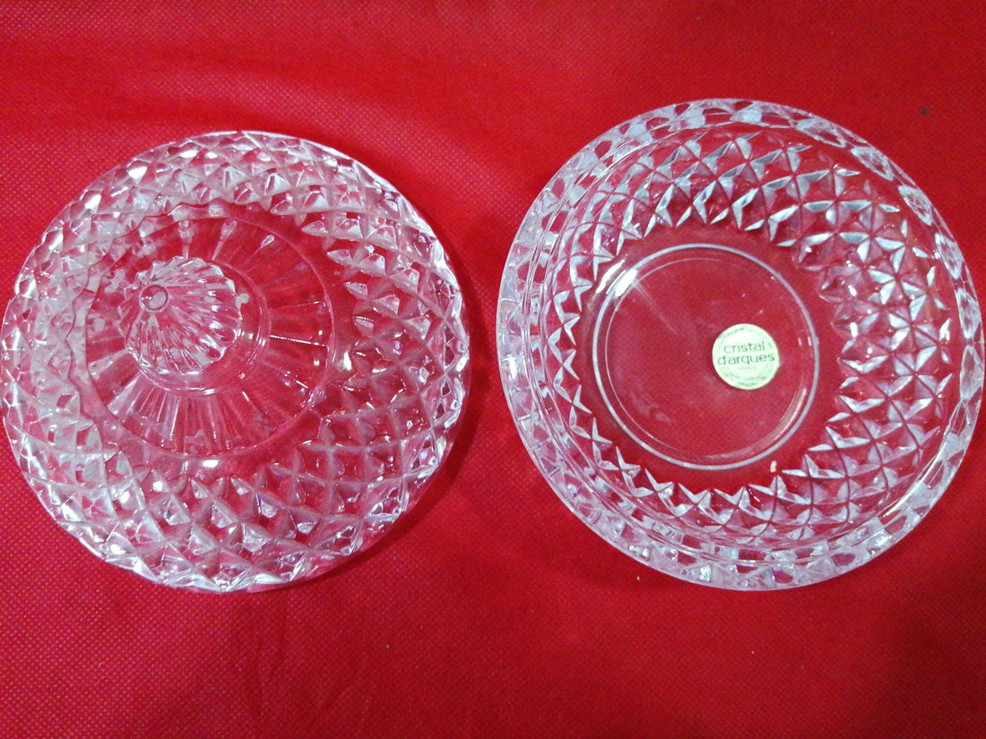 Caja de cristal tallada Cristal D'arques |Calidad excepcional - Cositas Antiguas – La Guadaña, Anticuarios Online en Jerez , vender antigüedades, muebles antiguos