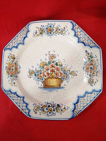 Plato de cerámica Lufeco pintado a mano, excelente calidad - Cositas Antiguas – La Guadaña, Anticuarios Online en Jerez , vender antigüedades, muebles antiguos