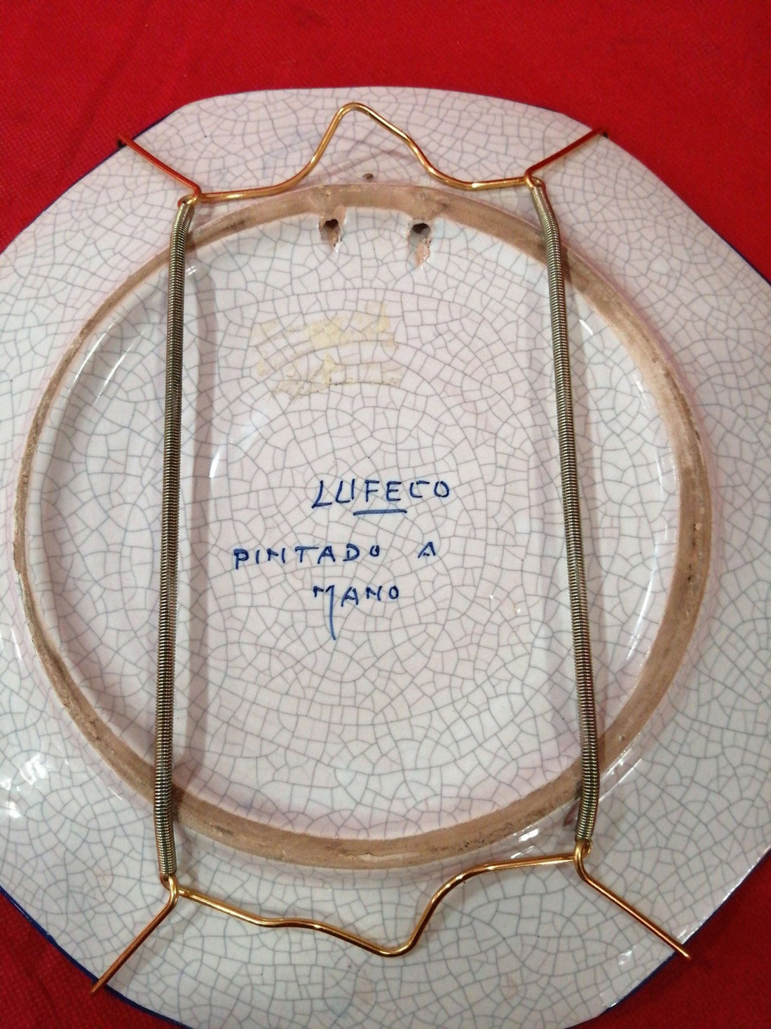 Plato de cerámica Lufeco pintado a mano, excelente calidad - Cositas Antiguas – La Guadaña, Anticuarios Online en Jerez , vender antigüedades, muebles antiguos