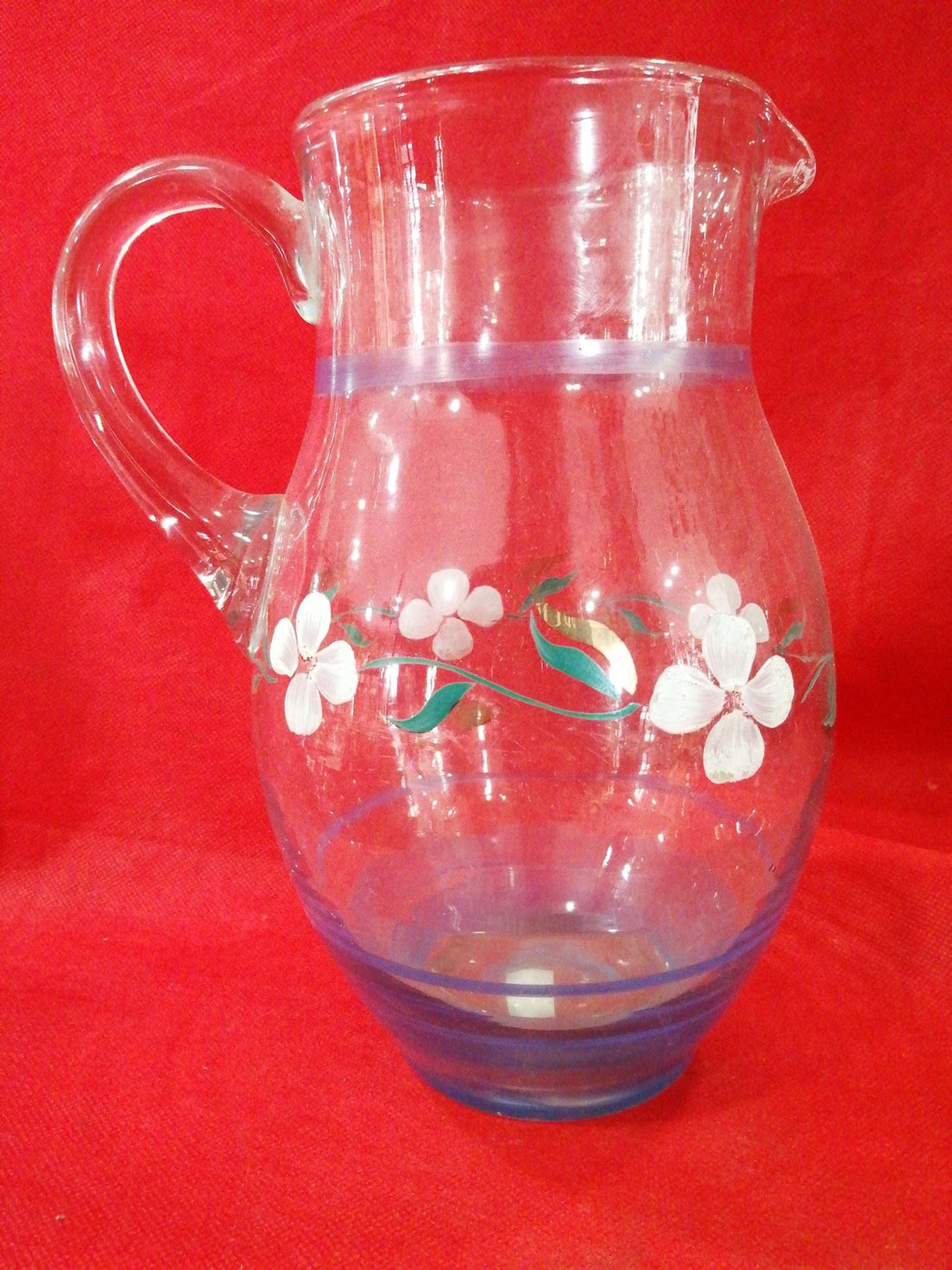 Jarra de cristal antigua decorada a mano – Calidad y elegancia - Cositas Antiguas – La Guadaña, Anticuarios Online en Jerez