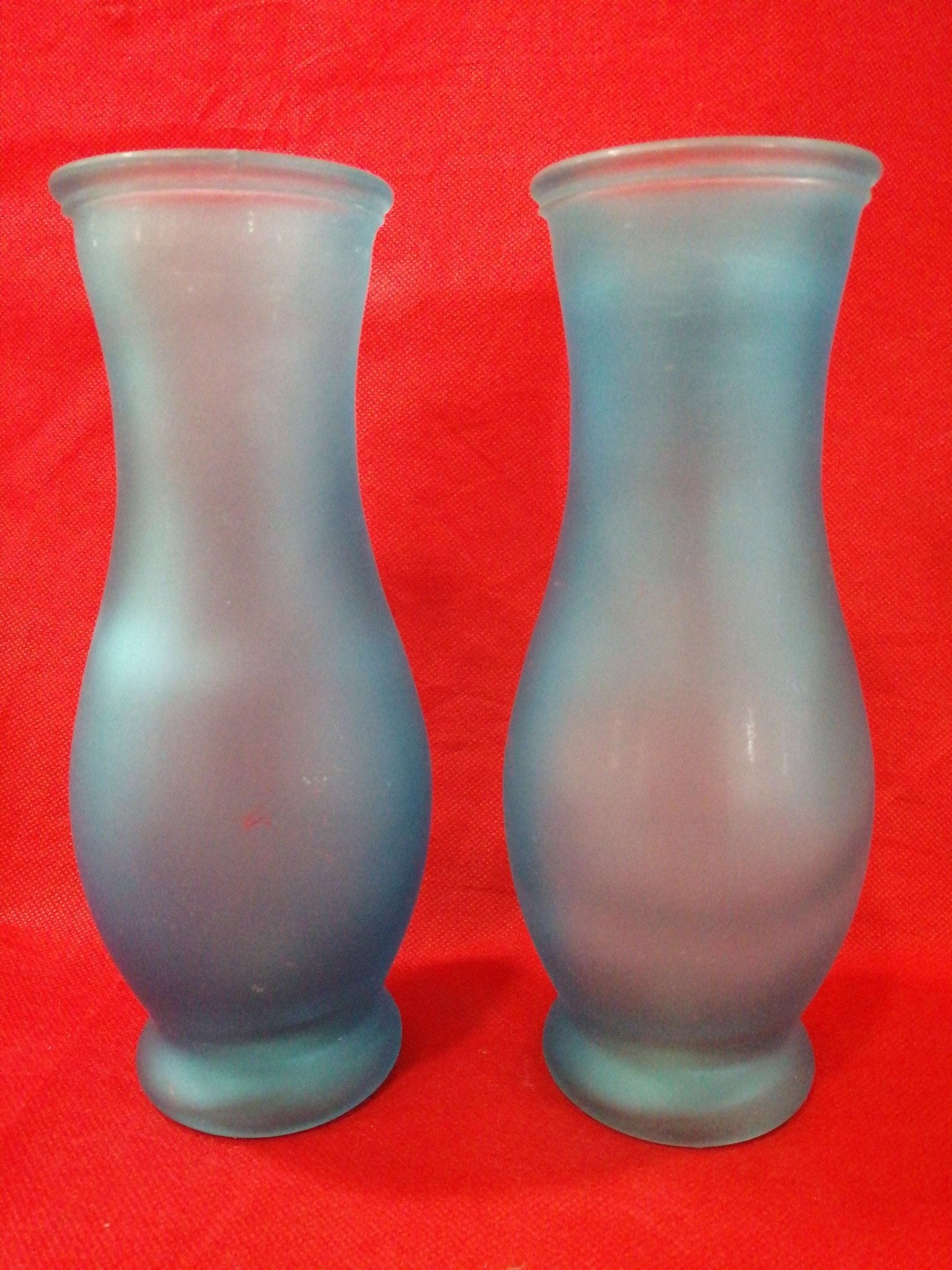 Pareja de Floreros de Cristal Azul Cuajado – Calidad Única - Cositas Antiguas – La Guadaña, Anticuarios Online en Jerez , vender antigüedades, muebles antiguos