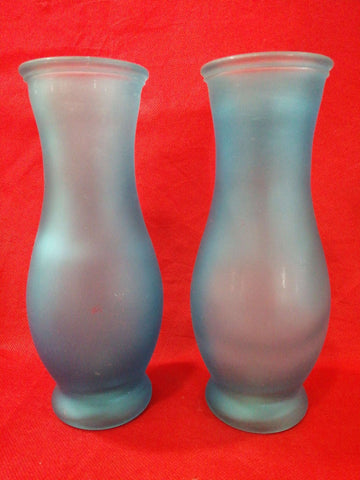 Pareja de Floreros de Cristal Azul Cuajado – Calidad Única - Cositas Antiguas – La Guadaña, Anticuarios Online en Jerez , vender antigüedades, muebles antiguos