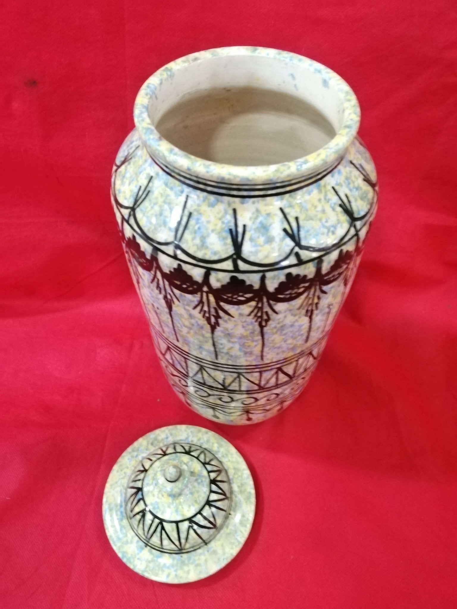 Tibor de cerámica pintado a mano - calidad superior - Cositas Antiguas – La Guadaña, Anticuarios Online en Jerez , vender antigüedades, muebles antiguos