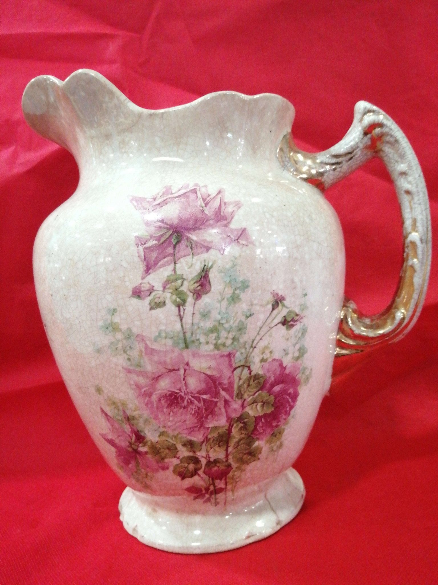 Jarra antigua de palanganero pintada a mano – Excelente calidad - Cositas Antiguas – La Guadaña, Anticuarios Online en Jerez , vender antigüedades, muebles antiguos