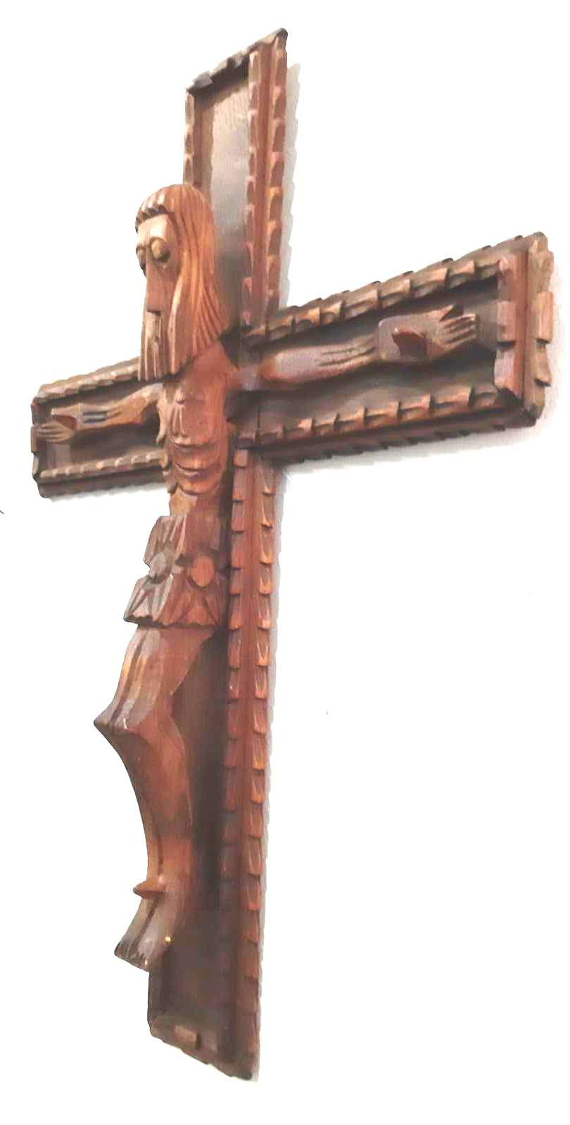 Crucifijo de madera tallada de alta calidad - Cositas Antiguas – La Guadaña, Anticuarios Online en Jerez , vender antigüedades, muebles antiguos