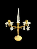 Pareja de candelabros antiguos de metal y cristal | Principios del siglo XX - Cositas Antiguas – La Guadaña, Anticuarios