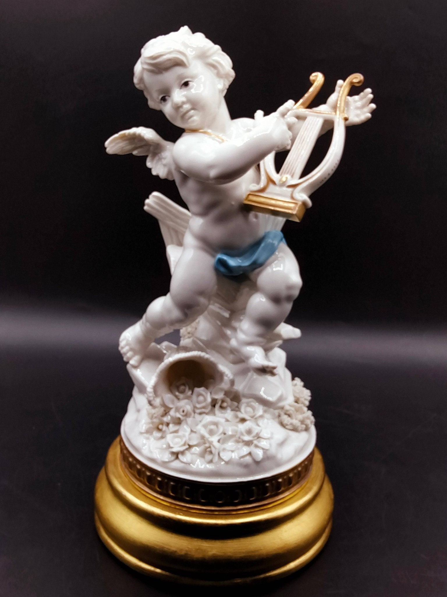 Figura Angel Algora con Arpa - Vintage - Cositas Antiguas – La Guadaña, Anticuarios Online en Jerez , vender antigüedades, muebles antiguos