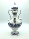 Botijo artesanal de cerámica esmaltada azul pintado a mano - Cositas Antiguas – La Guadaña, Anticuarios Online en Jerez , vender antigüedades, muebles antiguos