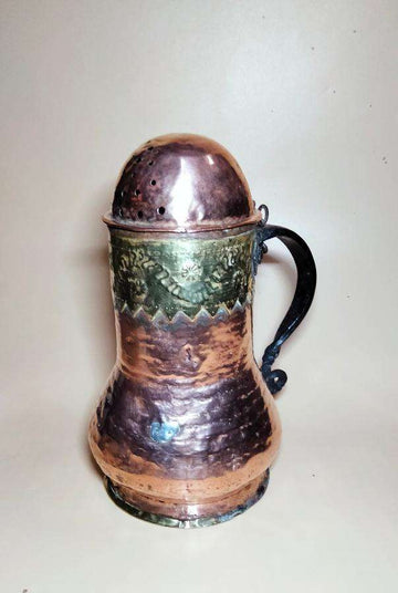 Jarra de cobre amartillada con asa de hierro forjado - Cositas Antiguas – La Guadaña, Anticuarios Online en Jerez , vender antigüedades, muebles antiguos