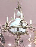 Lampara quinque de techo en bronce con tulipa central - Cositas Antiguas – La Guadaña, Anticuarios Online en Jerez , vender antigüedades, muebles antiguos